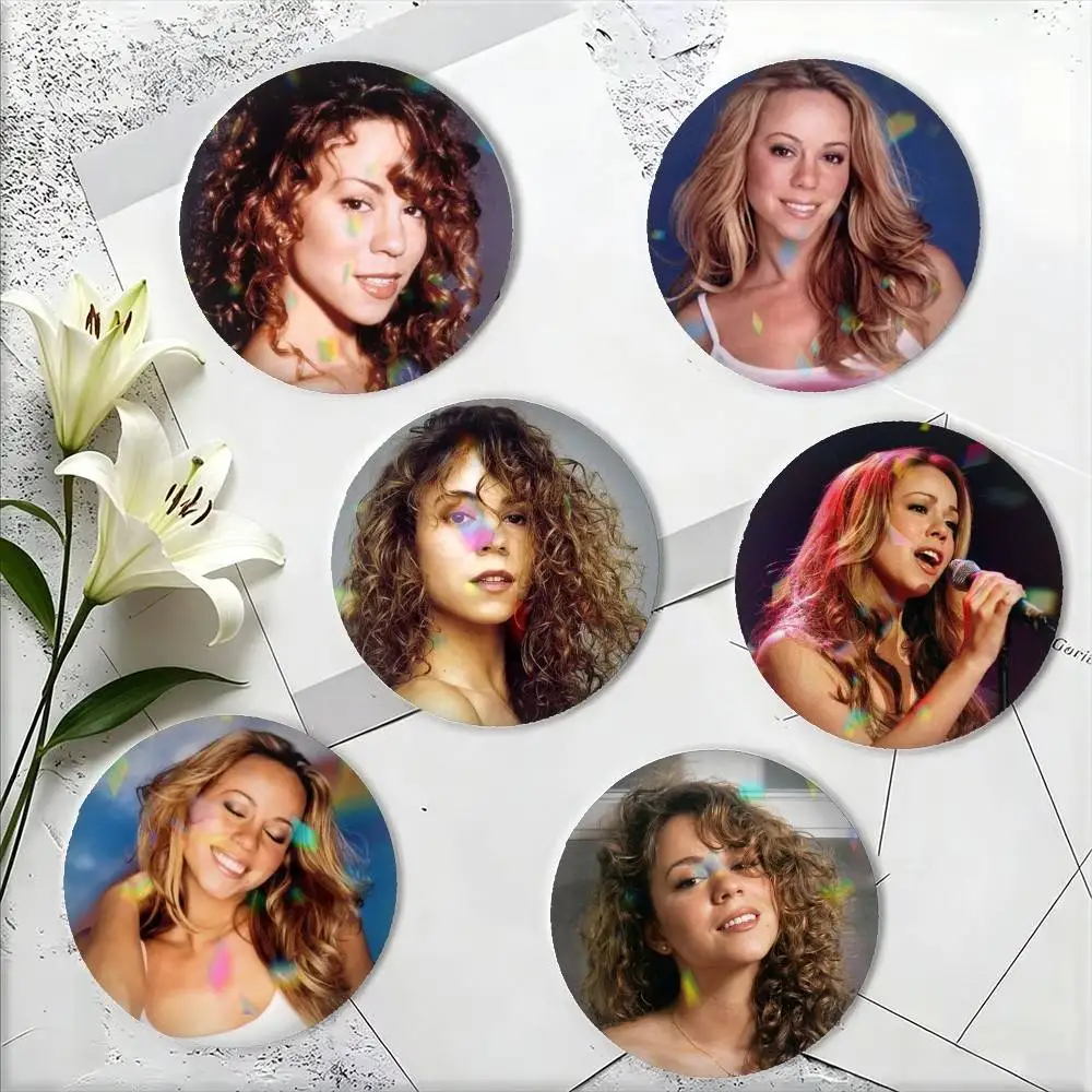 Mariah-H Singer Carey Christmas 25mm 32mm 44mm 58mm 75mm Brooches Badges Pins for Accessories Gift