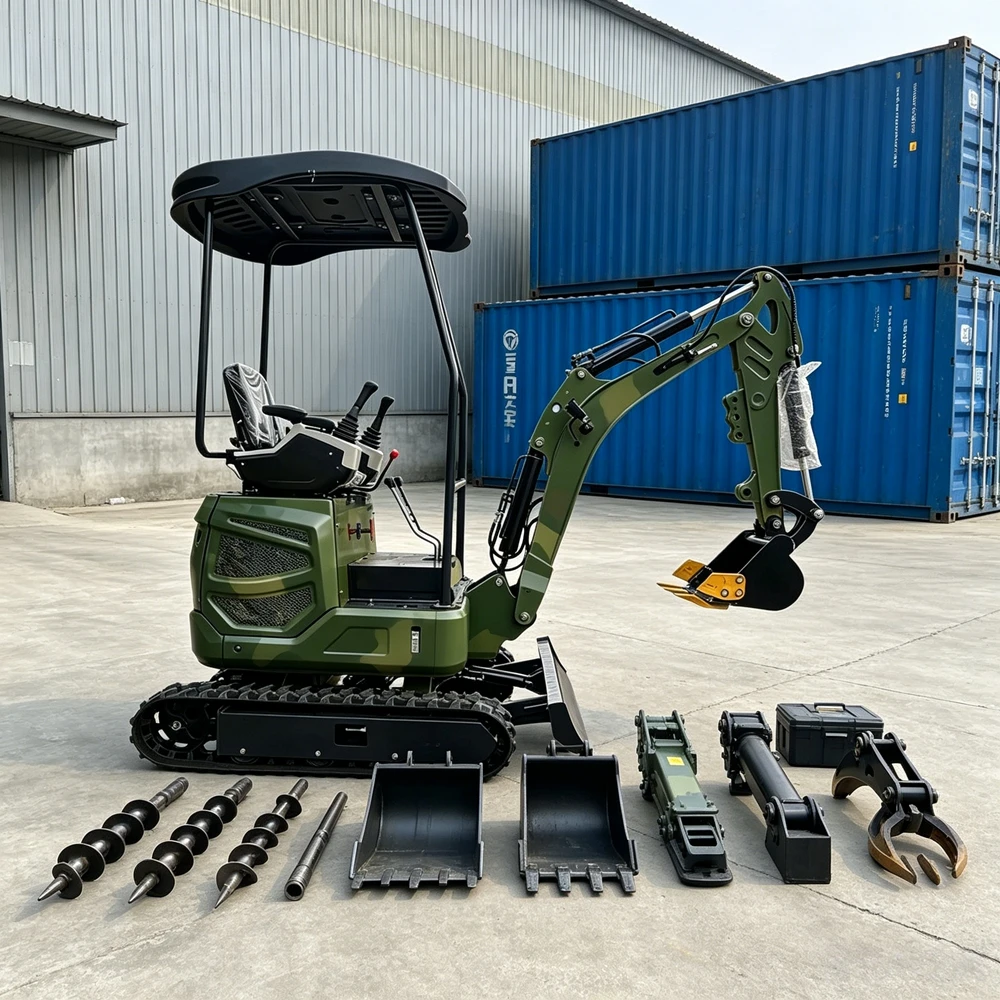 

Mini Excavator Construction 1.7Ton 2.5Ton 3.0Ton Manufacturer direct sales Diesel engine CE Cab Families Gardens