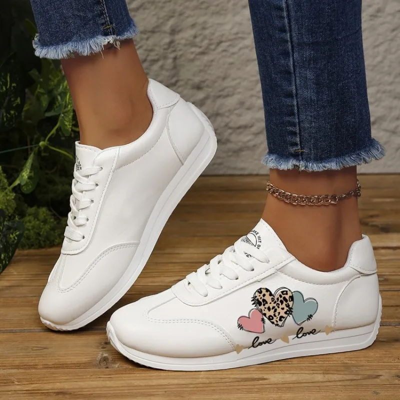 Women's Sneakers 2026 New Printed Design Soft Soled Casual Loafers Fashion Solid Low Top Non Slip Women Shoes Tenis Feminino