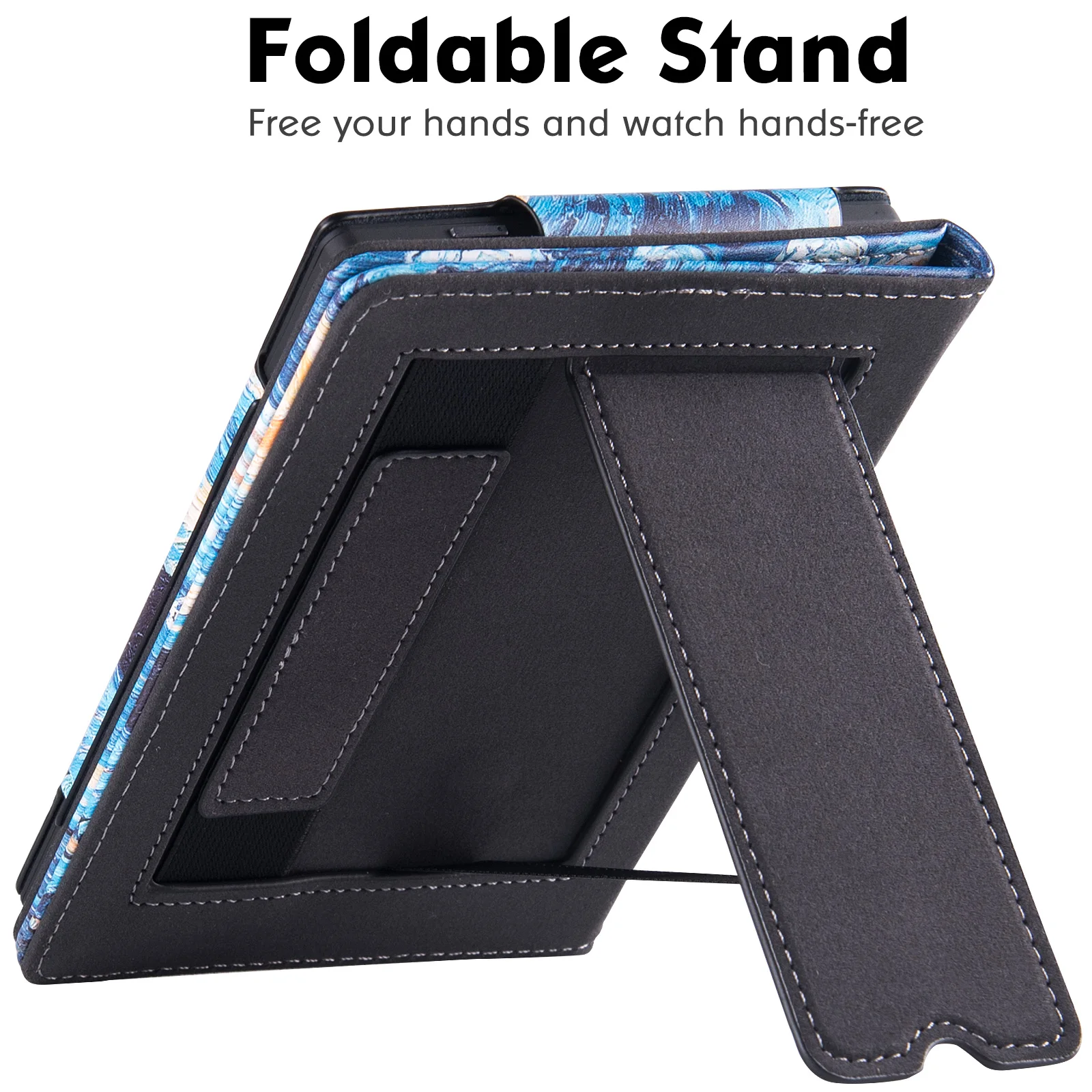 Stand Case for Onyx Boox Poke 5/Boox Poke 5S eReader - Premium PU Leather Sleeve Cover with Hand Strap and Auto Sleep/Wake