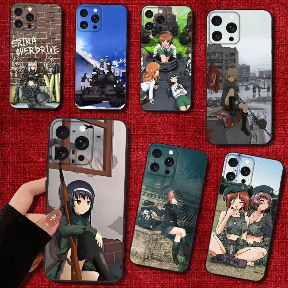 

G-GIRLS and P-PANZER Phone Case For iPhone 16e,16,15,14,13,12,11,Pro,X,XS,Max,XR,Plus,Mini Soft Black Cover