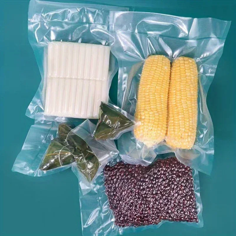 50 個の真空シーラーバッグ、使い捨て気密圧縮バッグ、透明食品包装袋、肉、果物、野菜用