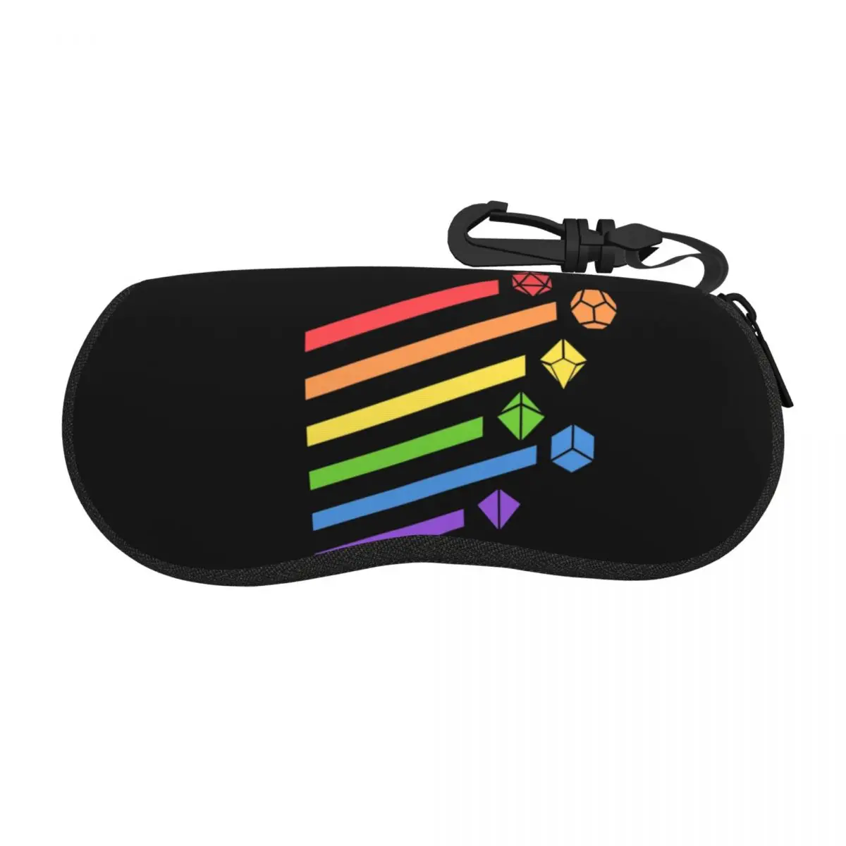 Custom Rainbow Dice Set Sunglasses Case Neoprene Zipper Lesbian LGBT Gay Pride Shell Eyeglass Case Protective Box For Glasses