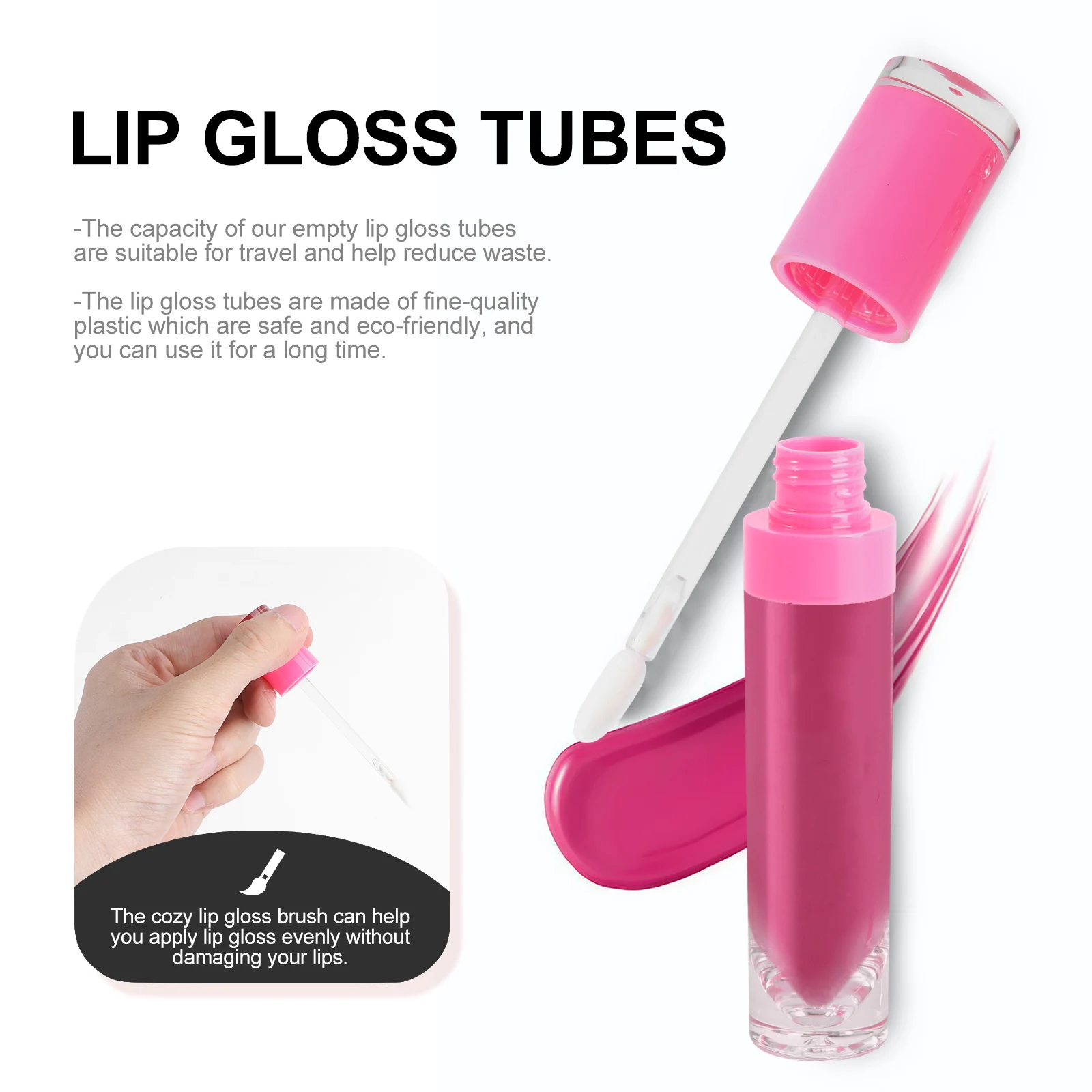 

4 Pcs Empty Tube of Lip Gloss Clear Tubes with Wand Plastic Diy Bottle