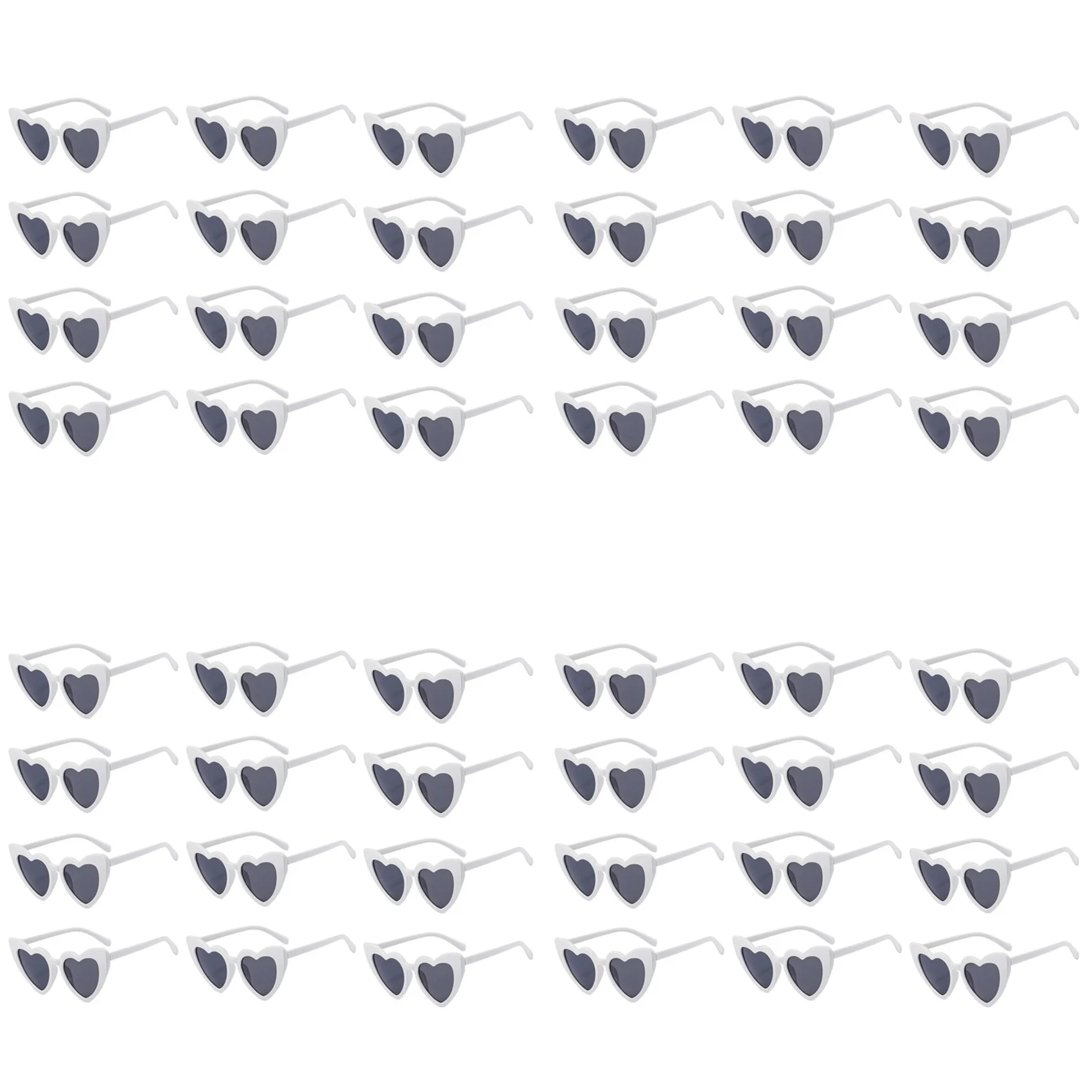 【RECOMMEND】48X نظارات شمسية على شكل قلب لحفلات الزفاف وحفلات العزوبية وهدايا وصيفة العروس ورفقاء العريس باللون الأبيض #5