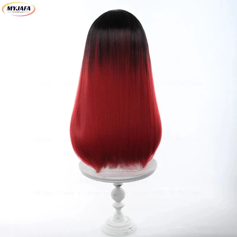ABC123 جودة عالية Tasuku Tsubakino شعر مستعار تأثيري 55 سنتيمتر متوسطة طويلة أسود أحمر مصبوغ مقاومة للحرارة الاصطناعية الشعر أنيميx ؛ 3,f'6,h.7;j