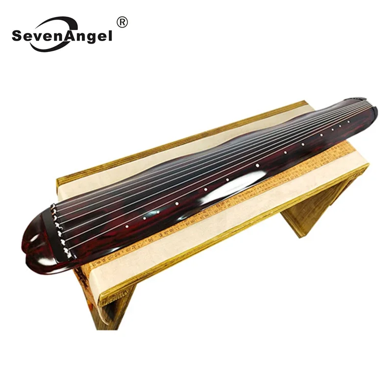 SevenAngel Advanced Guqin old House beam fir Banana Leaf cinnabar Style 7 Strings Zither Professional Chinese Musical Instrument