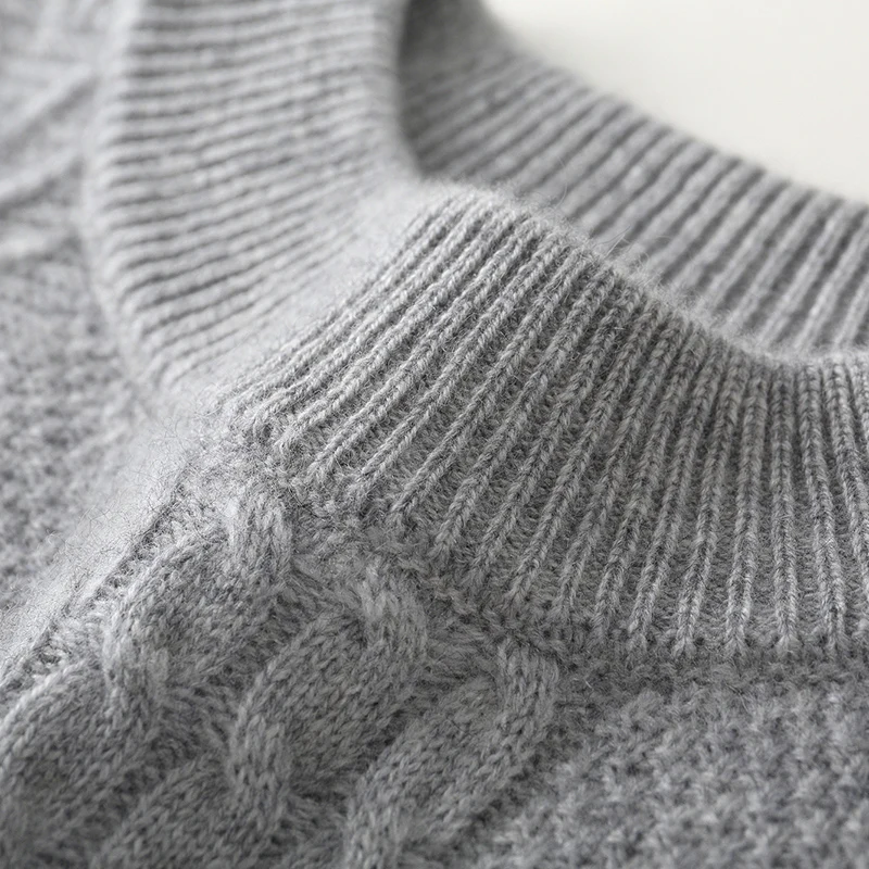 100% ميرينو الصوف نصف الياقة المدورة الرجال بلون سترة جاكار البلوز الكشمير طويلة الأكمام الملابس الراحة الدافئة