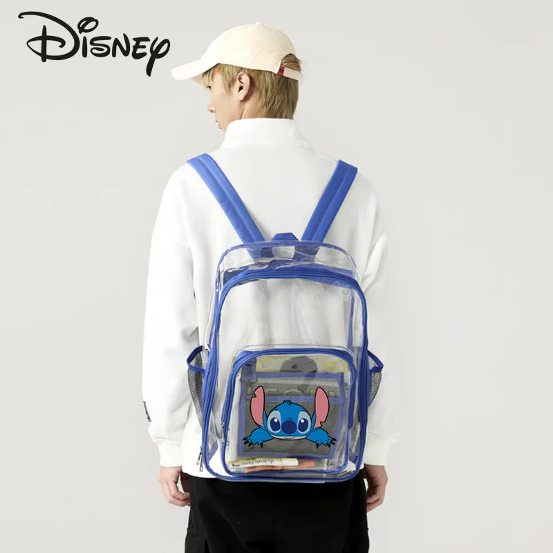 Nouveau sac à dos transparent Stitch, sac à dos à la mode et de haute qualité pour filles, sac de rangement de grande capacité style dessin animé pour femmes