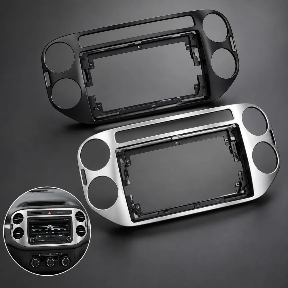 2 DIN Car Radio Frame Kit for Volkswagen Tiguan 2011-2016 Dash Fascia Mount Trim Panel Bezel Faceplate