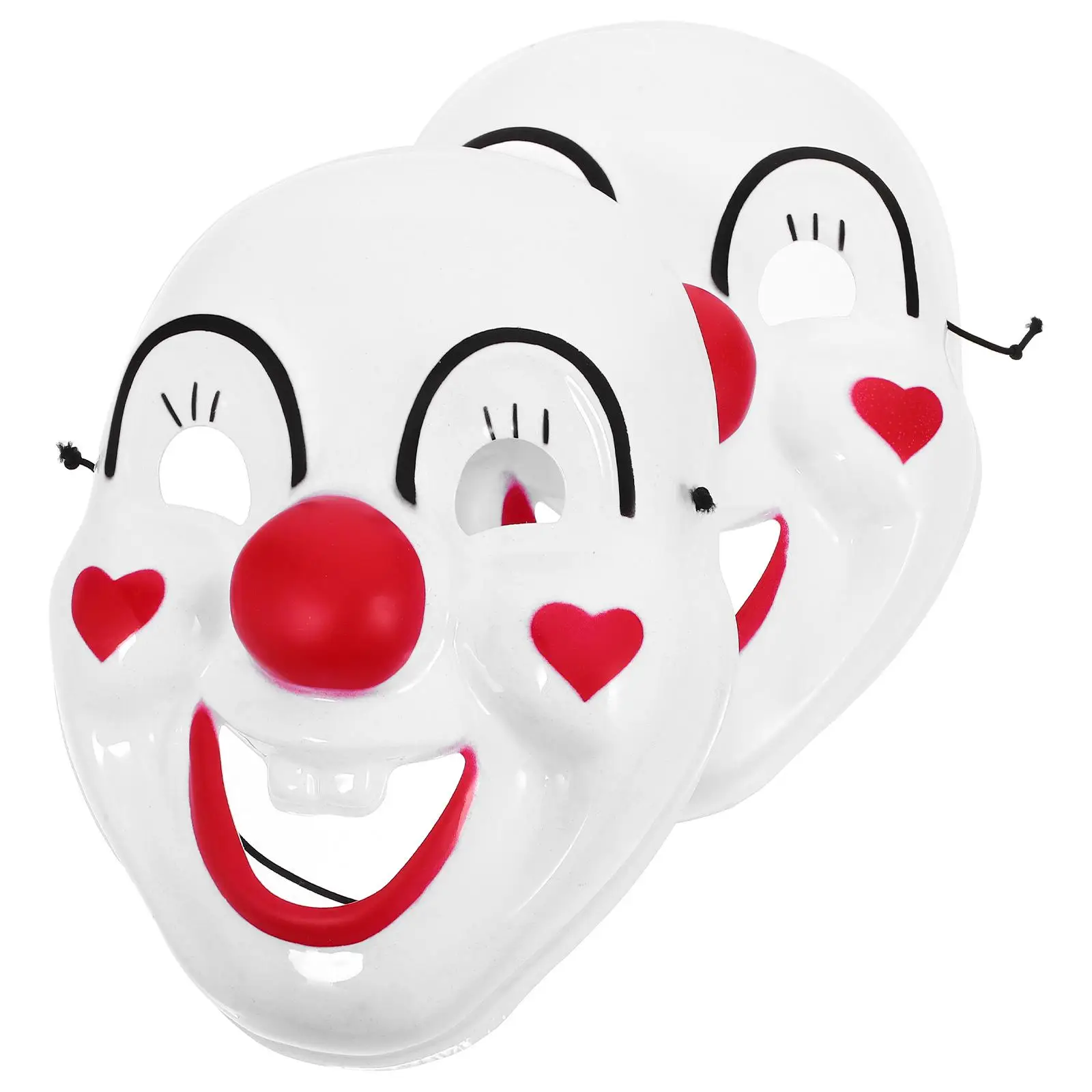 2 pezzi sorriso viso maschera da clown plastica PVC adulto bambini festa Halloween puntelli cosplay costume divertente adatto per carnevale mascherate