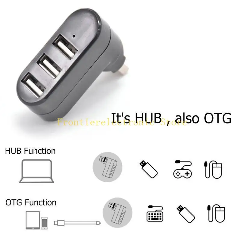 Hub USB G8DB 3 porte USB 2.0 HUST MINI ROTATO Adattatore Splitter Hub per PC Notebook