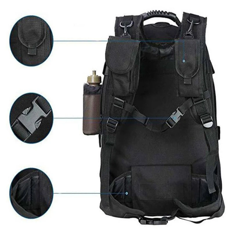 60L Backpack Molle Assault Rucksack 3P Outdoor Travel Hiking Rucksacks Camping Climbing Bags