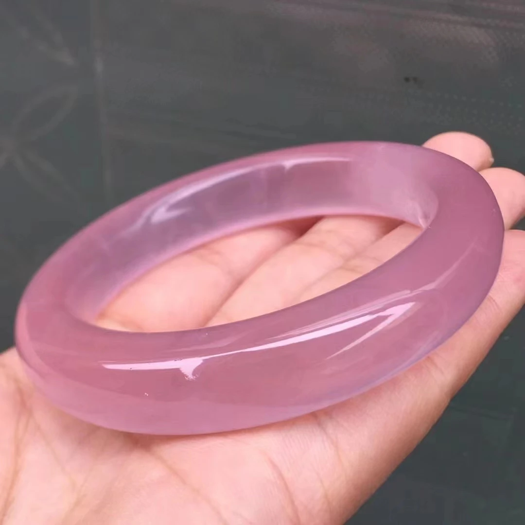 Natural Pink Rose Quartz Bangle Woman Men Bangle Fashion Jewelry Love 57mm Mozambique Fashion Stone AAAAAA