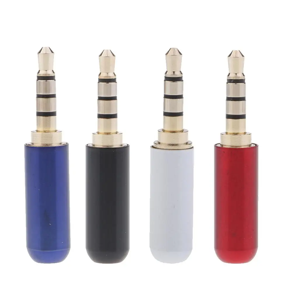 Conector de Audio TRRS de 3.5mm (1/8 de Pulgada), 4 Polos, Metálico, para Soldar, para Auriculares y Micrófonos