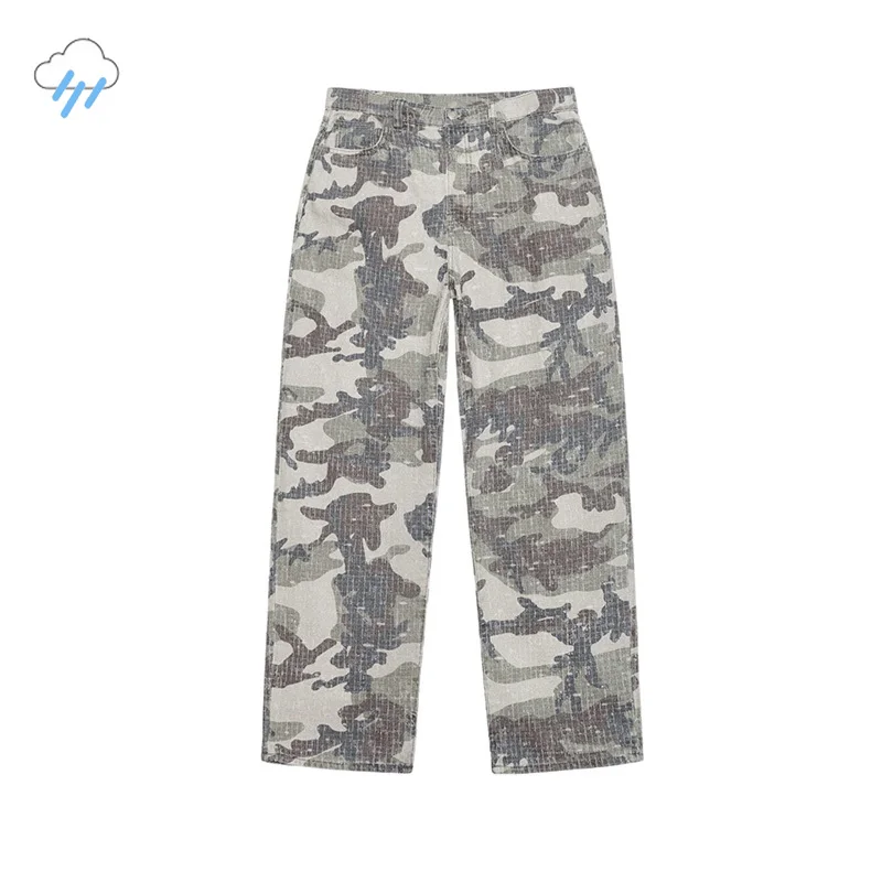 High Quality Oversized Functional Overalls Streetwear Vintage Damage Camouflage Pants Men Women Casual Fashion Trousers