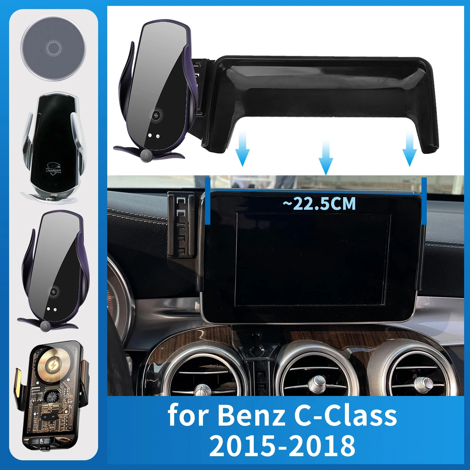 

Car Mobile Phone Holder for Mercedes-Benz C-Class 2015-2018 (7.0in) W205 Charging Bracket Navigation Stand Auto Accessories
