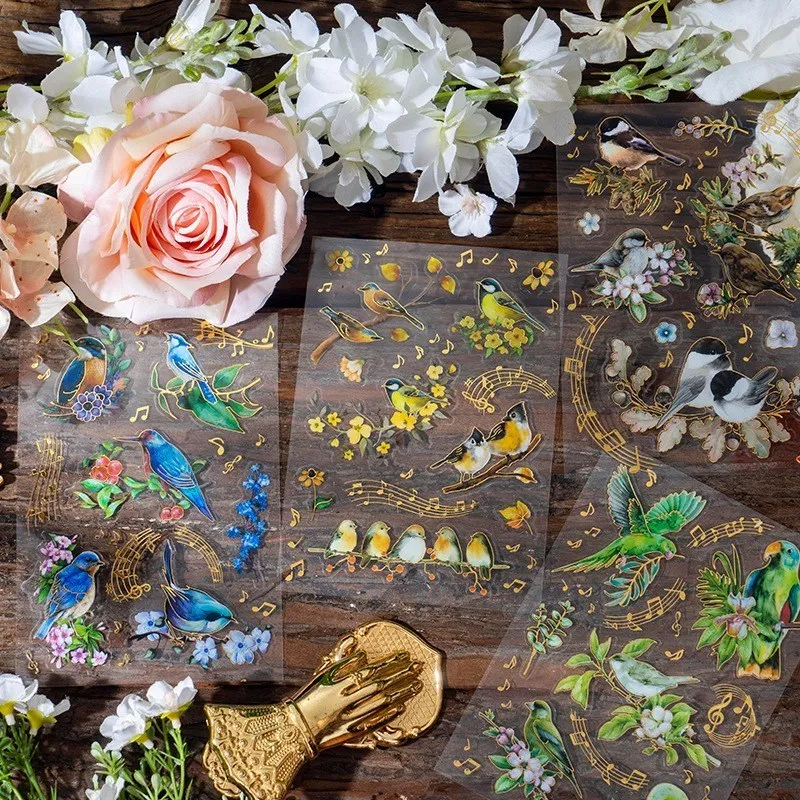 Альбом акварельных птиц, 2 листа