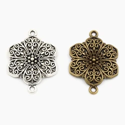 40x28mm 5pcs Antique Sliver and Bronze Plated Flower Style Handmade Charms Pendant:DIY for bracelet necklace