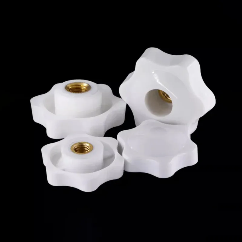

White Star Handle Knob Nut Plum Blossom Hand Nut M4 M5 M6 M8 M12 Tool-Free Fastener