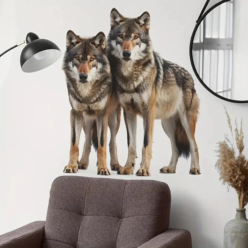 Wolf Wall Decal for Bedroom Bright Wall for Home, Cabinet, Door,Refrigerator Decoration, Vinyl Car Decals, Art Wallpaper,