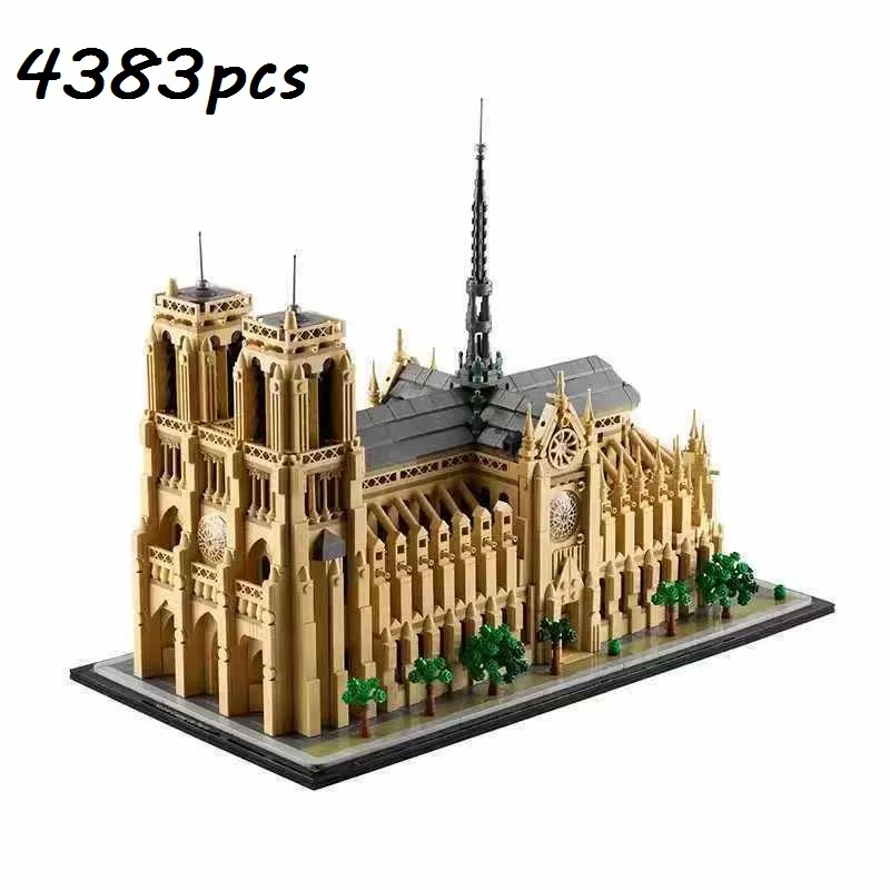 

4383pcs Notre Dame De Paris Cathedral Building Blocks Set Large Street View Assembly Model Home Decor & Toys Gift