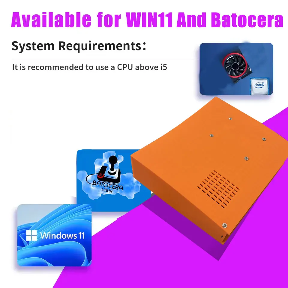 70000 + ألعاب ريترو وحدة تحكم ألعاب M88 60 + محاكيات 1T Batocera I3-3110M لأجهزة Wii PS2 PSP GameCube N64 مقبض لاسلكي 4K HD TVBox