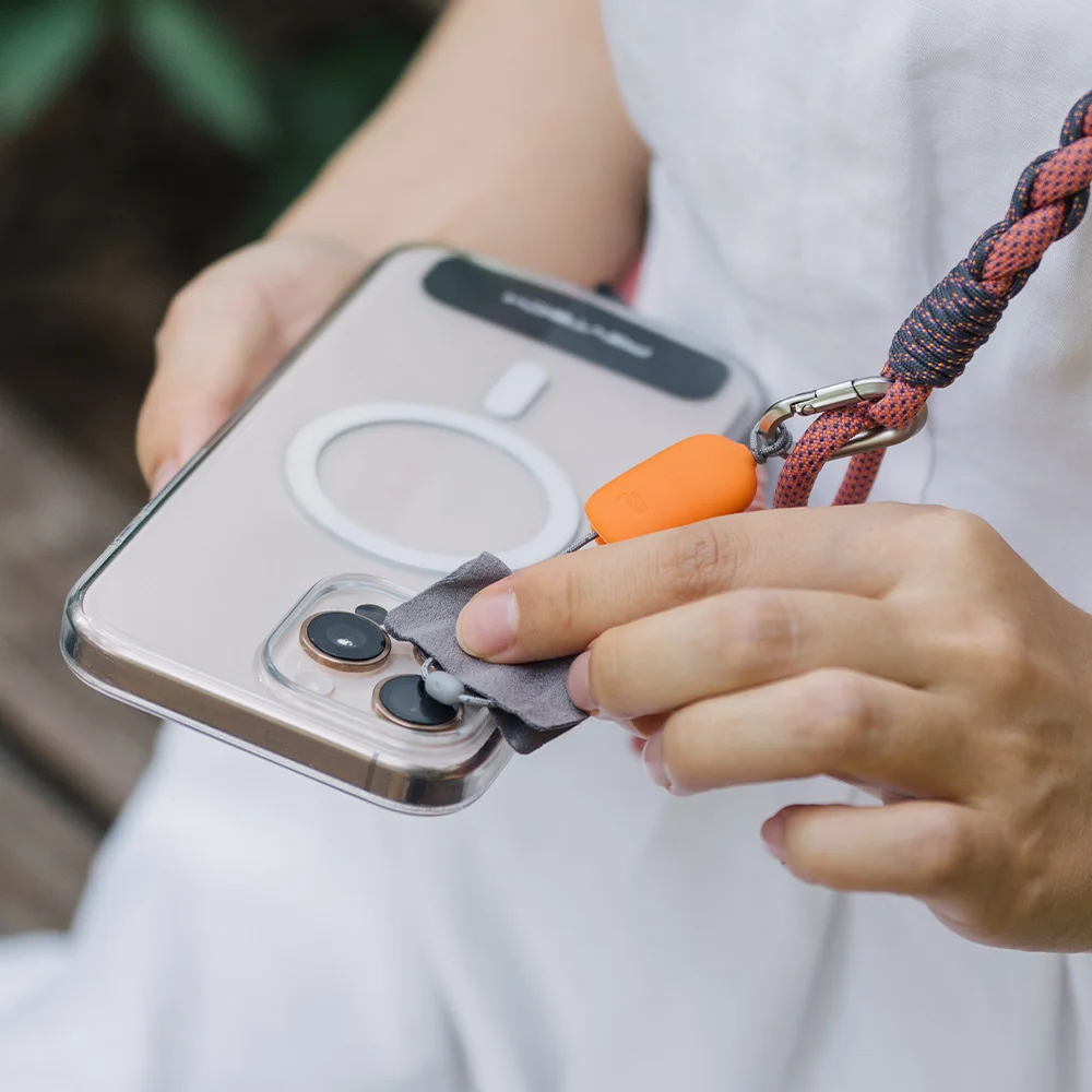 حزام تصوير الهاتف PGYTECH LinkGo، حزام كروس مضفر للهاتف مع قماش عدسة، مضاد للسرقة وإطلاق سريع