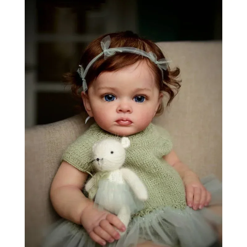 60CM 3D Farbe Haut Tuch Körper Silikon Reborn Baby Puppe Für Mädchen Tutti Blutgefäße Bebe Lebensechte Kunst handgemachte Reborn Kleinkind