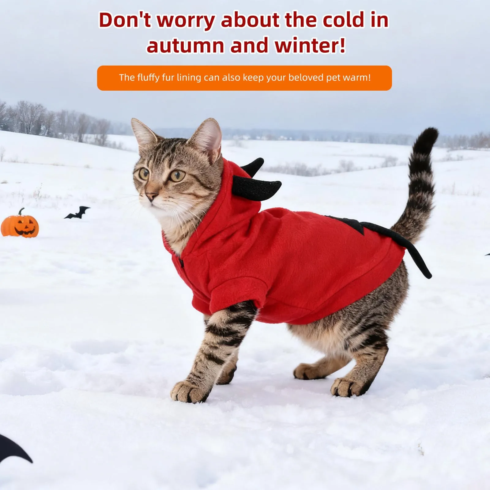 

Pet Three-Dimensional Devil Costume Dog Clothes Easy Put on Outdoor Jogging Walking Pet Party Warm Coat Dog Clothes