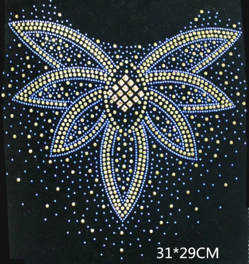 

2PC/Lot Big Flower Hot Fix Rhinestones Motif Crystal Heat Transfer Design Iron-On Stones for Shirt Coat