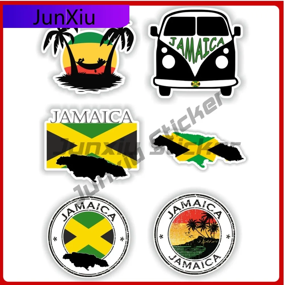 

Стильная водонепроницаемая наклейка-бампер Jamaica Set: защита от выцветания, от царапин, для грузовиков, забавные графические виниловые наклейки для автомобилей