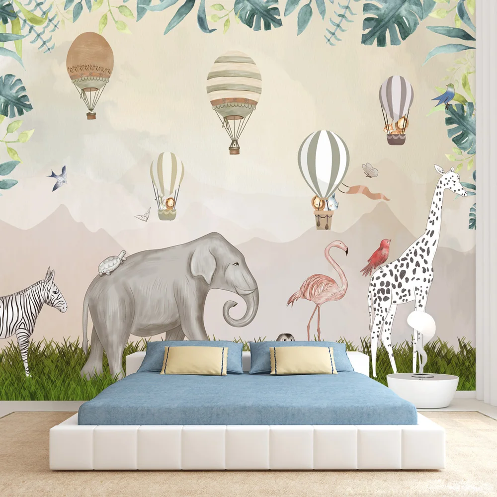 Custom Peel and Stick Wallpapers para sala de estar, Elefante Mural para berçário, Quarto infantil, Papéis de parede dos desenhos animados, Home Decor, Animal, Aceitar