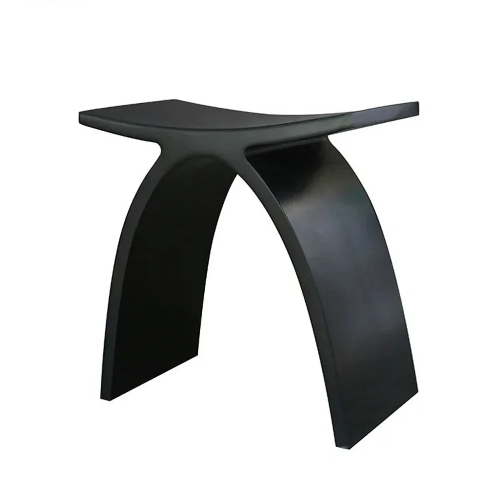 Siège de salle de bain incurvé parfait en résine à surface solide, tabouret de sauna, chaise de douche wd1111BK
