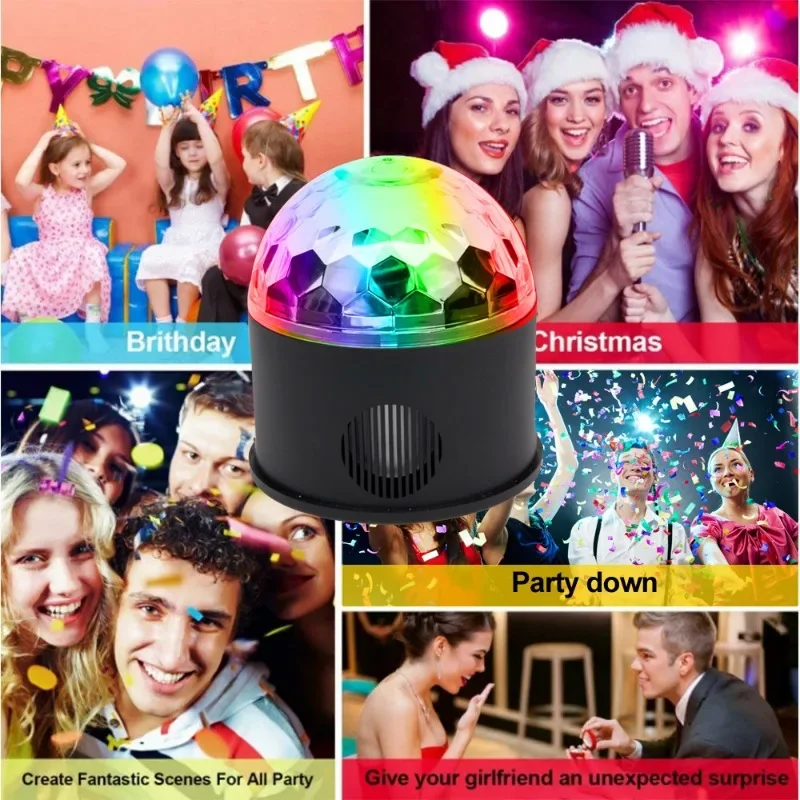 LED Star Projector Lamp USB Powered Colorful Rotating Magical Ball Bedroom Atmosphere Lamp Bar KTV DJ Disco Party Stage Light