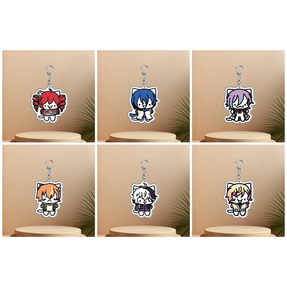 

DIY Cute Silly Cats Acrylic Key Chain Tsukasa Tenma Teto Kaito Rui Kamishiro Akito Shinonome Vflower Bag Phone Keyrings Gift