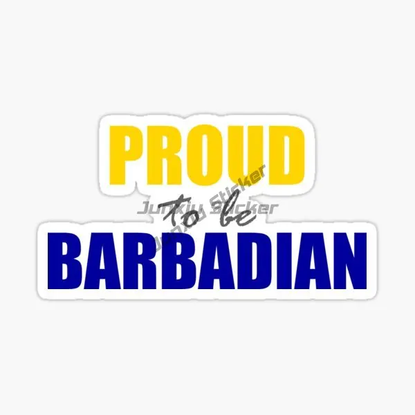 BARBADOS العلم الوطني وشعار نافذة شاحنة سيارة الفينيل ذاتية اللصق ملصق ممتص للصدمات مقاوم للماء محمول جدار صائق