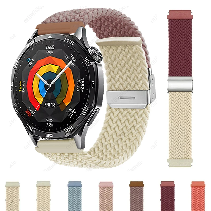Correa de nailon trenzado de 18mm y 22mm para Huawei Watch GT5, pulsera de repuesto para reloj inteligente de 46mm, correa de reloj para Huawei GT5 de 41mm
