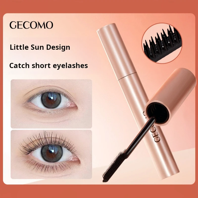 GECOMO Premium Lengthening Mascara with Unique 4Row Arc Brush Head for Precise Application and Voluminous Lashes