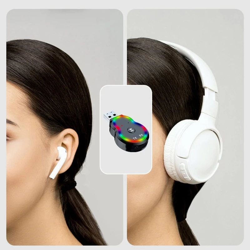 ブルートゥースと互換性のある5.3アダプター,ステレオミュージックトランスミッター,デスクトップ,ラップトップ,コンピューターのヘッドフォン用レシーバー
