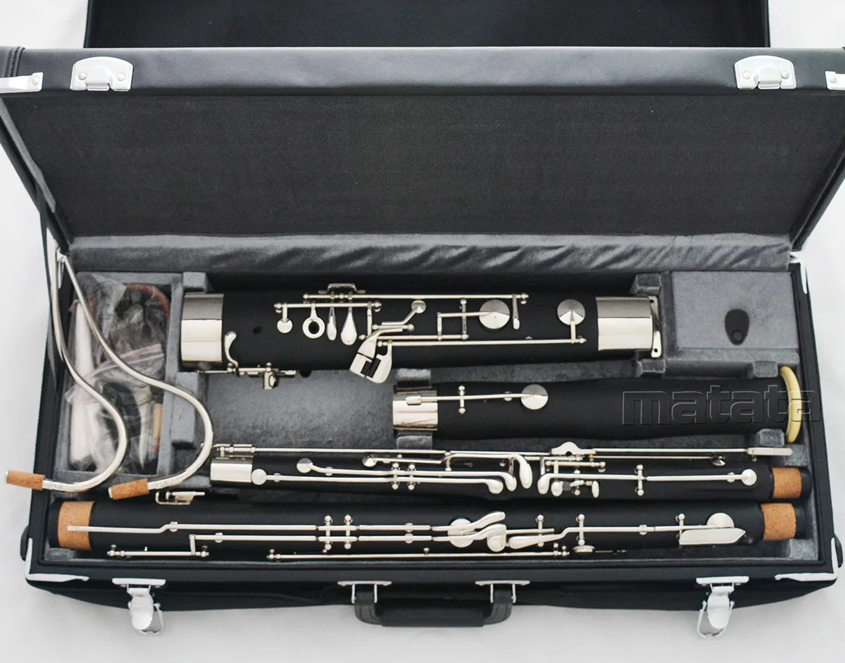 Fast Ship Professional composite Black Bassoon 41 Model C Tone 2Pc cupronickel Bocal