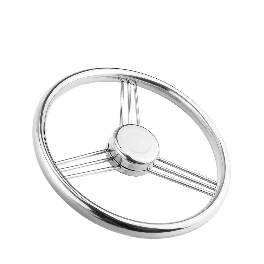 

13-1/2'' 342mm Steering Wheel Stainless Steel 316 Marine Grade 3 Spokes 15 Degree Marine Boat Yacht Accessories