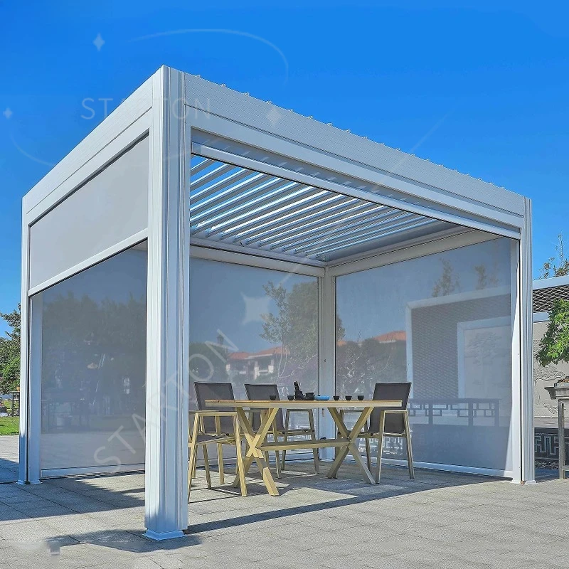Outdoor Garden Gazebo Sun Room Waterproof Canopy Aluminum Pavillion 3x4 4x4 6x3 Villa Balcony  Customized Metal Louvred Pergola