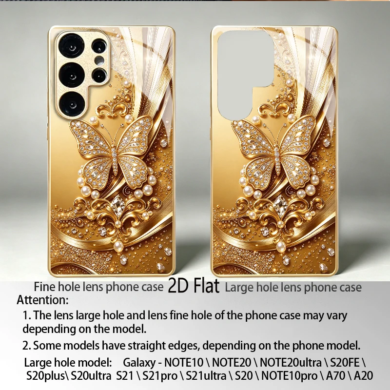 Golden Leopard  PatternTempered Glass TPU Shockproof Full Cover For Samsung GalaxyS26 S25 S24 S23 UltraA55 A34 A14 A15Phone case