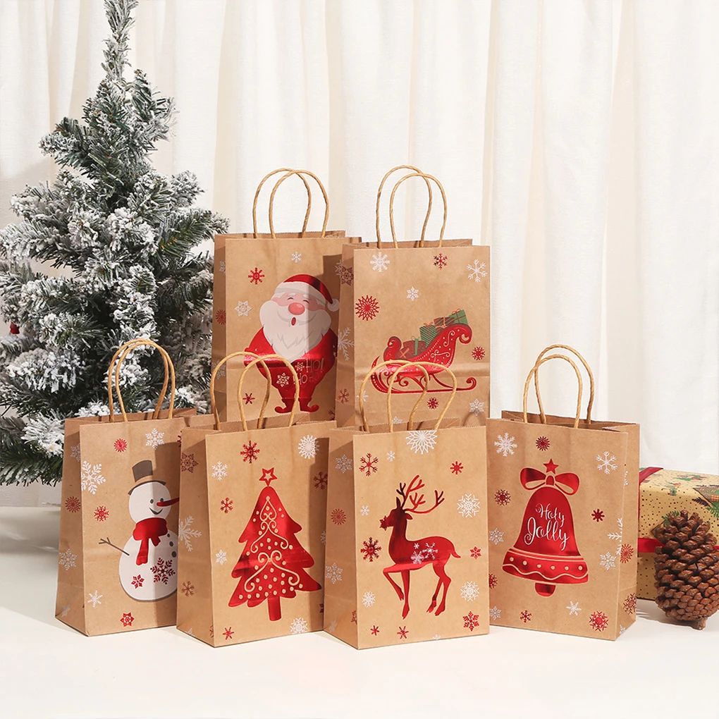 Paper Christmas Treat Bags Unique Elements Wide Range Of Uses Widely Used Christmas Brown Paper Bags