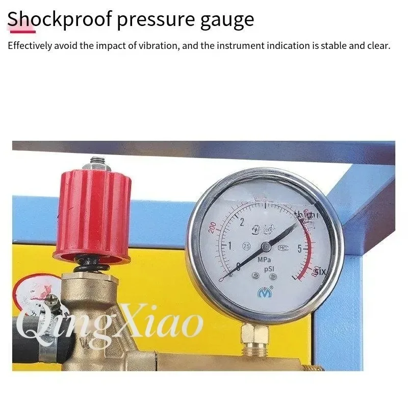 HR  Handheld Electric Pressure Test Pump Dual Cylinder Brass Pump Head Auto Stop For PPR Pipe Floor Heating Pipe Leak Tester view 4