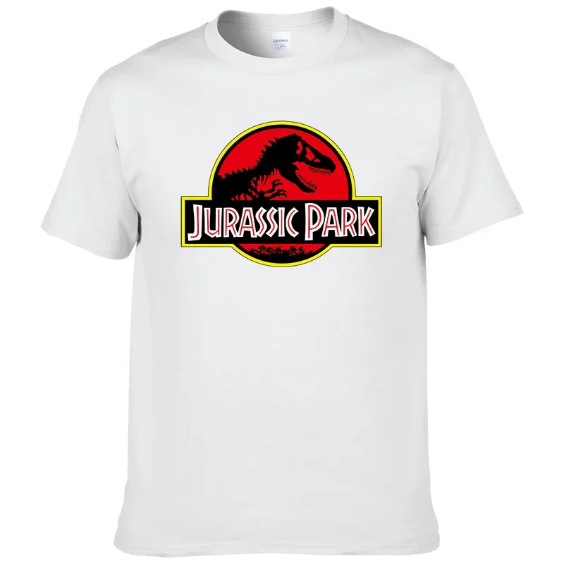 

Cartoon Dinosaur T-shirt 100% cotton printed men's new summer dinosaur T-shirt funny elements Jurassic Line park men's T-shirt