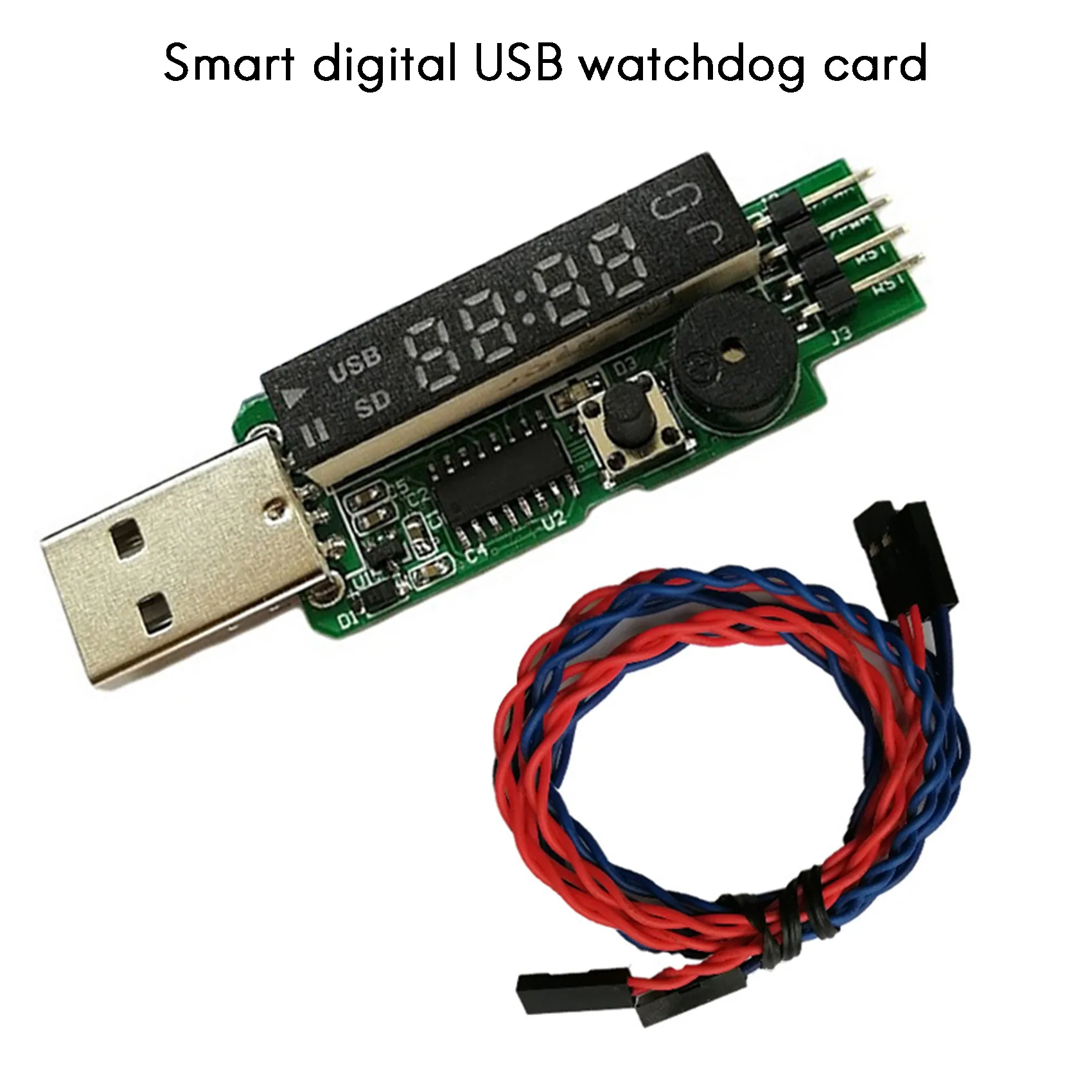 USB Watchdog USB Adapter Watchdog Card LED Screen Automatic Loop Operation with Connection Cable for Bitcoin BTC