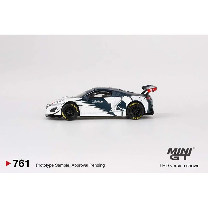 متوفر 1:64 MINIGT 761 NSX GT EVO AlphaTauri Yuki Tsunoda Diecast Diorama نموذج مجموعة ألعاب مصغرة