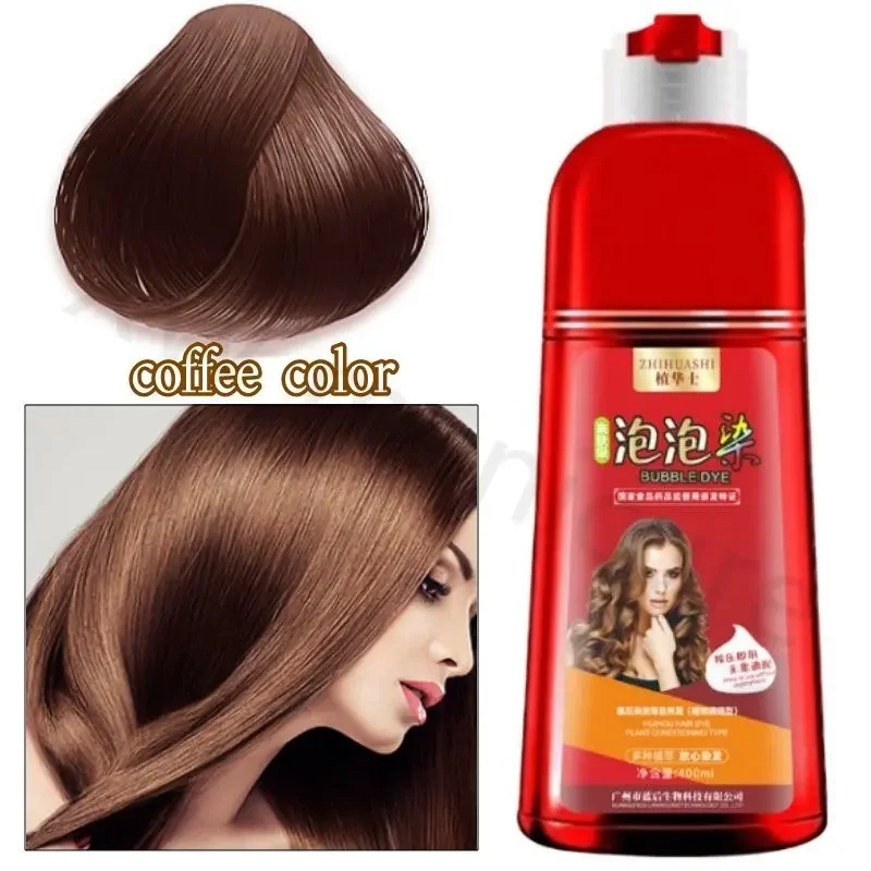 400ml Bubble Hair Dye Big Red Bottle Plant Extract Pure Natural Non-irritating Household Hair Dye Cream Easy To Operate - Image 5